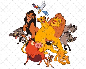 Lion King Characters Group Svg Png, Instant Download, Hakuna Matata Shirt Print File
