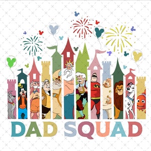 Dad Squad Cartoon Png Svg, Family Trip Vacation (Digital File)