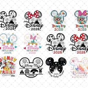 Family Trip 2025 Png Svg Bundle, Instant Download, Matching Vacation Shirt Print, Mouse Ears Design