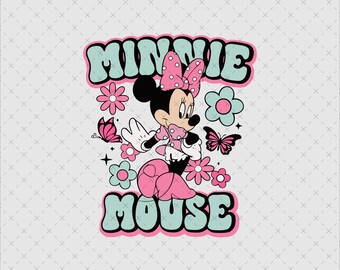 Retro Minnie Mouse PNG, Family Vacation Trip, Digital File