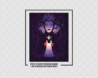 Evil Queen Snow White PNG, Villain Digital File