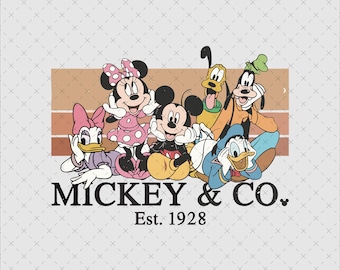 Mickey & Co. PNG retro, diseño de vacaciones familiares (descarga digital)