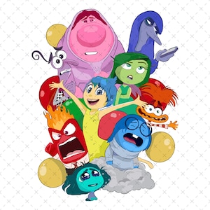 Inside Out 2 PNG SVG, Inside Out 2 Anger, Joy, Disgust, Sadness, Fear, Ennui, Envy, Embarrassment, Anxiety, Inside Out Faces, Poster