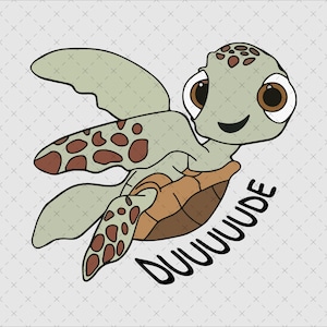 Squirt Png, Dude Design, Fun Cartoon Squirt Art, Ocean-Themed Turtle Clipart, Cute Sea Turtle Design, Digital Download, Instant Download