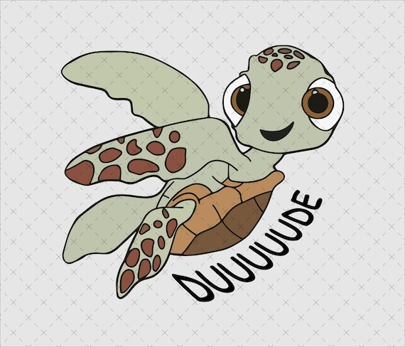 Cartoon Sea Turtle Clipart, Dude Design (PNG, SVG)