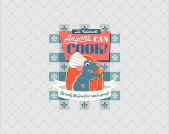 Ratatouille Anyone Can Cook Svg Png, Chef Rat Digital Download, Instant Download, Sublimation File