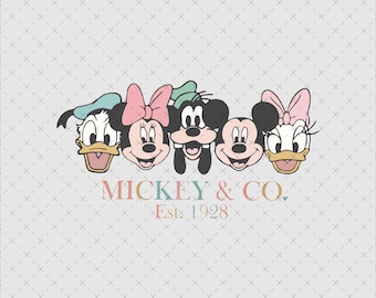 Retro Mickey & Company SVG, Family Vacation PNG (Digital File)