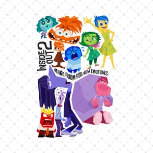 Inside Out 2 PNG SVG, Inside Out 2 Anger, Joy, Disgust, Sadness, Fear, Ennui, Envy, Embarrassment, Anxiety, Inside Out Faces, Poster
