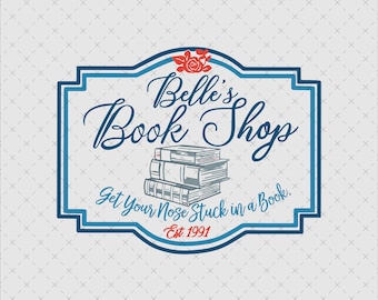 Belle's Book Shop Svg Png, Retro Princess Design, Instant Download, Book Lover Shirt Sticker Print