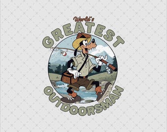 Goofy Fisherman Shirt Design, Instant Download PNG SVG, Outdoorsman Cartoon Print File