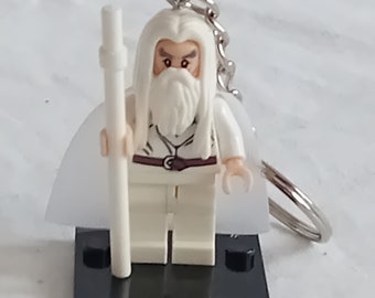 Witte Gandalf Lord of the Rings Hobbit sleutelhanger minifiguur filmboek