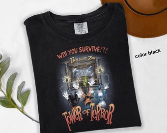 Comfort Colors® Disney Retro Tower Of Terror Shirt, Twilight Zone Shirt, Disney Rides Shirt, Hollywood Studios Shirt, Disney Halloween,t1097