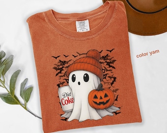 Comfort Colors® Halloween Diet Coke Ghost Shirt, Diet Coke Ghost Sweater, Funny Skeleton Diet Coke Sweatshirt, Diet Coke Lover Shirt, a201