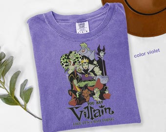 Comfort Color® Vintage Villains Walt Disney Shirt Disney Halloween Shirt, witch shirt, Disneyland Halloween Shirt, maleficent Sweatshirt,s75