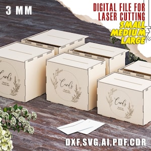 Rustic Wedding Money Box - Laser-Cut Card Box SVG for Unique Table Décor, Laser Cut Cards Box, File Collection for DIY Creations