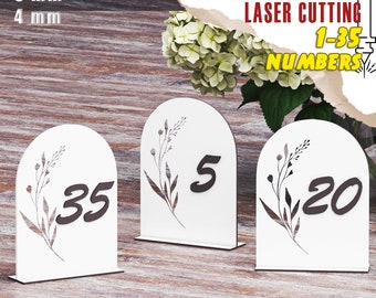 Rustic Wedding Wooden Table Numbers File,  Laser-Cut Files, 1-35, Boho Table Decor and Sign, SVG, DXF, Ai
