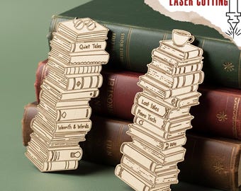 Book Tracker Bookmark SVG Laser Cut File, Reading Log Wooden Bookmark Design, Bookish Digital Download Glowforge Accessory for Book Lovers
