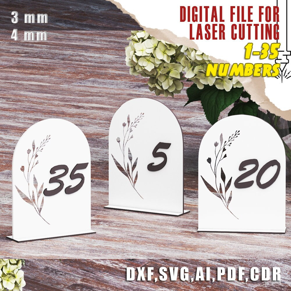 Staples Numbers For Files Rustic Wedding Wooden Table Numbers File, Laser-cut Files, 1-35, Boho ...