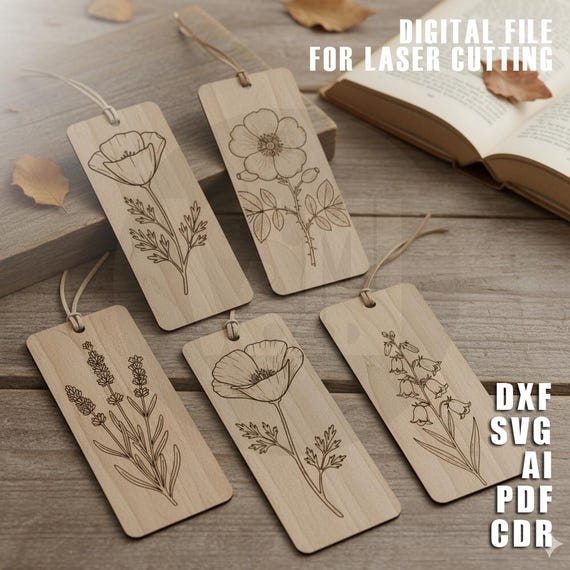 Wildflower Line Art Botanical Bundle, SVG Flower Laser Cut File, Minimalist Floral Outline Clipart, Digital Download Engraving Decor Project