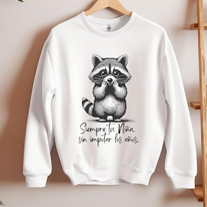 Adorable Raccoon Quote Crewneck Sweatshirt, Sweatshirt mom, sweatshirt mother day, sweatshirt in my best mom, Custom Name Design, gift mom.
