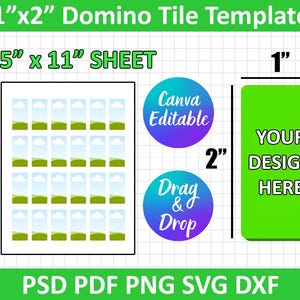 Domino-Fliesenvorlage svg, runde Ecke Domino-Fliesenvorlage, leere Domino-Fliesenvorlage, 8,5 &quot;x 11&quot;, Canva Editierbar, sofortiger Download