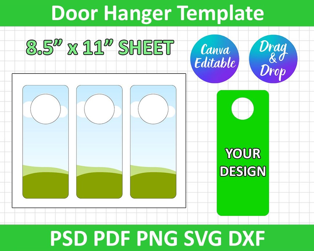 Door Hanger Template SVG PNG, Door Hanger Svg, Psd, Dxf, Silhouette