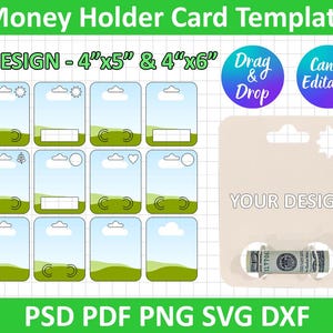 Geld Gift Card Canva-sjabloon SVG, geldhouder kaartsjabloon, aangepaste sjabloon, Money Card Svg, Canva bewerkbaar, Instant Download