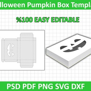 Halloween Box Template, Pumpkin Box Template, Svg Cut Files, Halloween Party Favor Box, Halloween Candy Favor Box, Kids Crafts Cut File