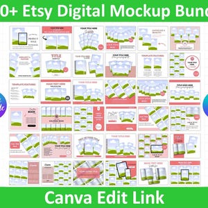 200+ Etsy Listing MockUp Templates | Etsy Mock Up | Digital Product Mock Up | Templates MRR and PLR | Canva Listing | instant download