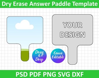 Dry Erase Answer Paddle Template Svg, Dry Erase Paddle Template, Graduation Notes Template, Silhouette, Cricut, Sublimation, Canva Editable
