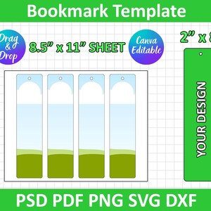 Bookmark Template, Bookmark Template SVG, DXF, Png, Silhouette, Cricut, PSD, Canva Editable, instant download