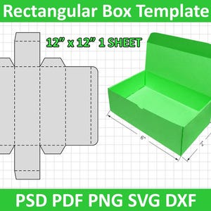Rectangular Box Template SVG, Gift Box Template, Packaging Box SVG for Cricut, Box Cut Template, Box Template Dxf, Instant Download