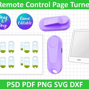 Remote Control Page Turner For Kindle Paperwhite, iPad, Tablets, Kindle Paperwhite 11th Skin Template, Paperwhite Sublimation Canva Editable