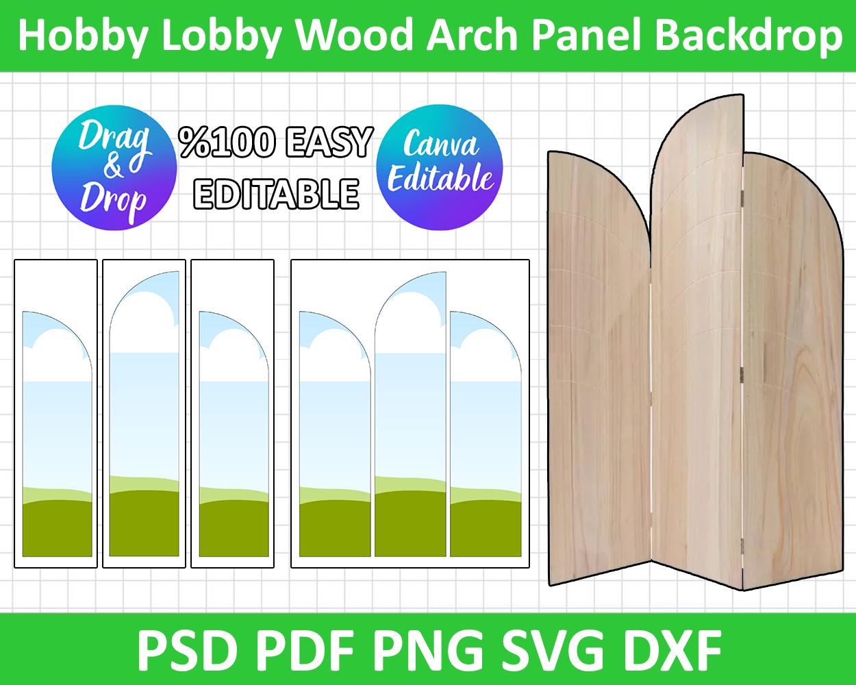 Hobby Lobby Wood Arch Panel Backdrop Template for Canva + Mockup, Hobby ...