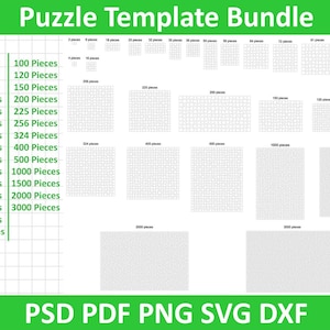 Puzzle Templates Bundle SVG, Jigsaw Puzzle Svg bundle, Puzzle Cut template, Laser Cut File, Digital download, Instant Download