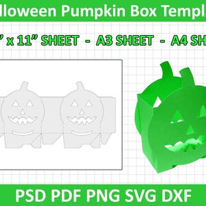 Halloween Box Template, Pumpkin Box Template, Svg Cut Files, Halloween Party Favor Box, Halloween Candy Favor Box, Kids Crafts Cut File
