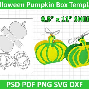 Halloween Box Template, Pumpkin Box Template, Svg Cut Files, Halloween Party Favor Box, Halloween Candy Favor Box, Kids Crafts Cut File