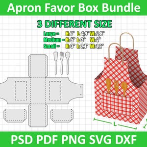 Plantilla SVG de caja de regalo con forma de delantal, plantilla de caja de delantal, bolsa de regalo SVG, caja de regalo SVG, archivos de corte Cricut, archivos de corte Silhouette