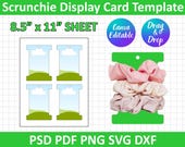 Scrunchie Display Card Template SVG, Canva Editable, DXF, Png, Psd, Cricut, Silhouette, Instant Download