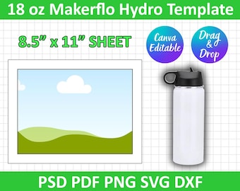 Makerflo 32 Oz Hydro Water Bottle Tumbler Template (SVG PNG PDF) - Etsy