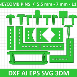 Glowforge Pins Bundle SVG, Honeycomb Pins, Crumb Tray Pin, Laser Cut Pins, Laser Cut Svg Files, instant download