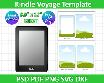 Plantilla Kindle Voyage, plantilla Paperwhite, sublimación Paperwhite, Canva editable, Cricut, Silhouette, descarga instantánea