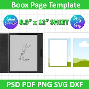 Boox Page Template, Paperwhite Template, Paperwhite Sublimation, Canva Editable, E-Book, Ebook, E-reader Template, Cricut, Silhouette