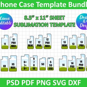 36 Phone Case Template Mega Bundle, iphone Case Template, Smartphone Case Template, Canva Editable Template, iphone Sublimation Template