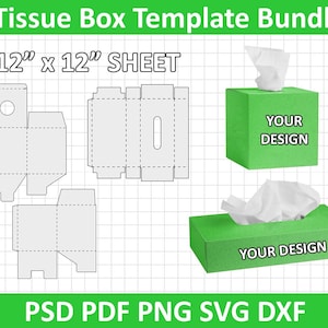 Tissue box template bundle, Tissue box svg, Tissue box template, Tissue box cricut file, box template, gift box, svg, psd, pdf, digital file