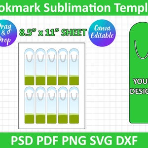 Bookmark Template Sublimation, Bookmark Template SVG, DXF, Canva editable, Png, PSD, silhouette, cricut, instant download
