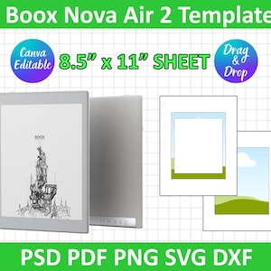 Boox Nova Air 2 Template, Paperwhite Template, Paperwhite Sublimation, E-Book, E-reader Template, Cricut, Silhouette, Canva Editable