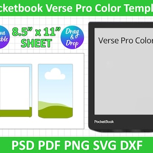 PocketBook Verse Pro färgmall, Paperwhite-mall, Paperwhite-sublimering, redigerbar Canva, Cricut, Silhouette, direktnedladdning