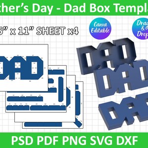 Fathers Day gift box, Dad Gift Box, Cool ideas fir Gifts for Mom/Dad, Mother's day gift box, Mom gift box, Canva Editable, instant download