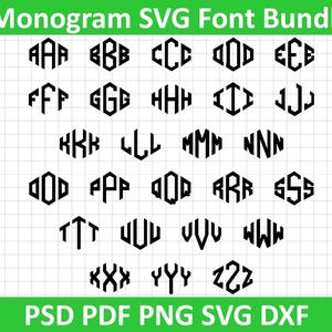 Monogram Font Bundle Svg Monogram Alphabets Monogram Fonts Design 